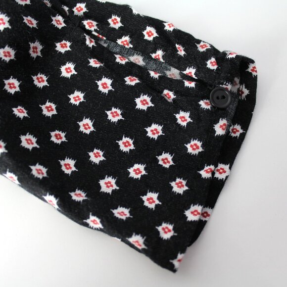 Joie Myune Tie Waist button down shirtdress black printed dolman sleeve Sz M - Picture 12 of 13